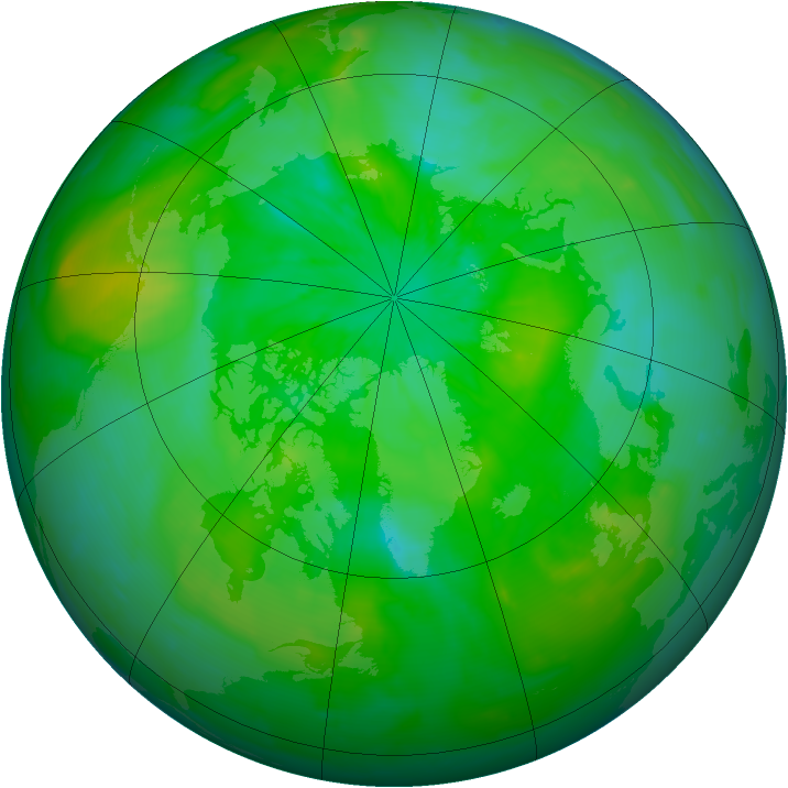 Arctic ozone map for 08 July 2012
